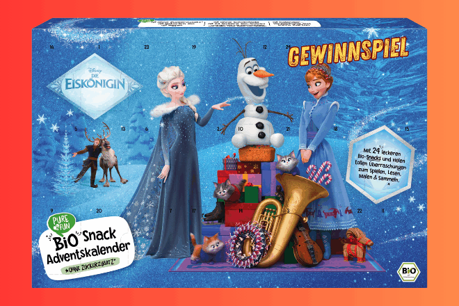 PURE&FUN Bio „Eiskönigin Zauber“ Adventskalender – 24 Tage voller Genuss & Überraschungen – Gewinnspiel