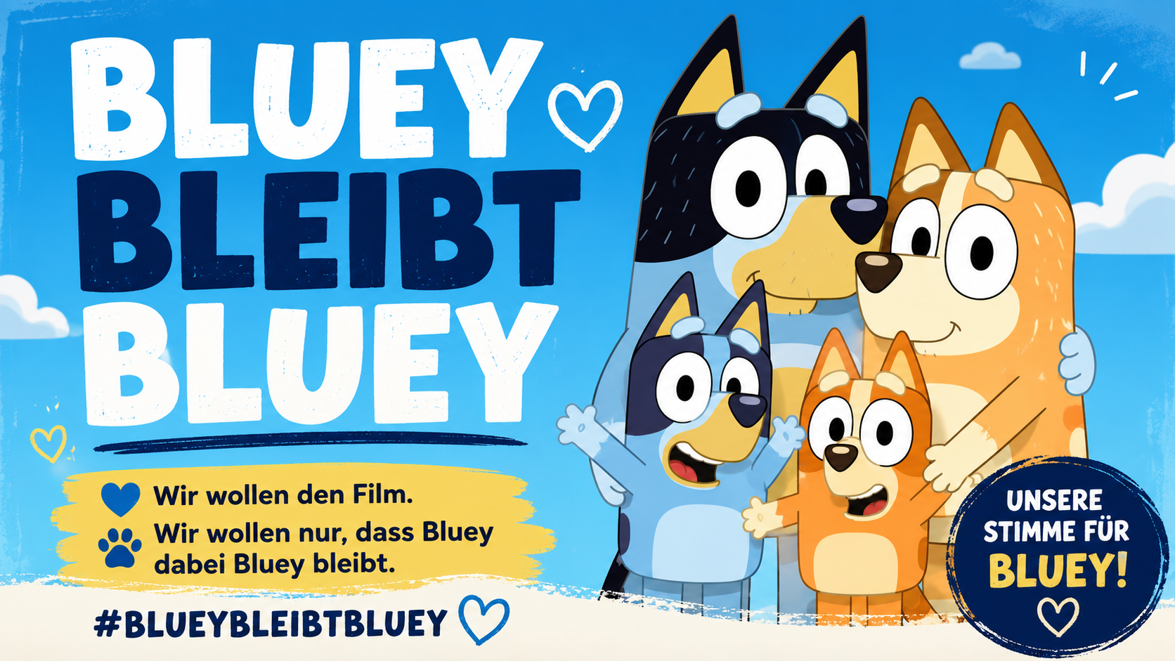 Bluey bleibt Bluey – Wir wollen den Film. Wir wollen nur, dass Bluey dabei Bluey bleibt.