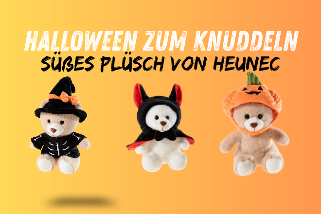 Halloween zum Knuddeln: Heunec bringt uns süße Grusel-Bären, Fledermäuse und Kürbis-Kuscheltiere 🎃👻
